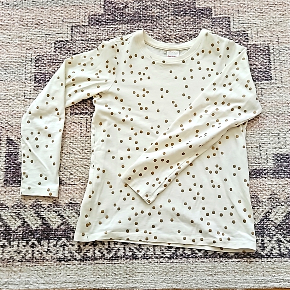 Hanna Andersson Gold Polka Dot Shirt